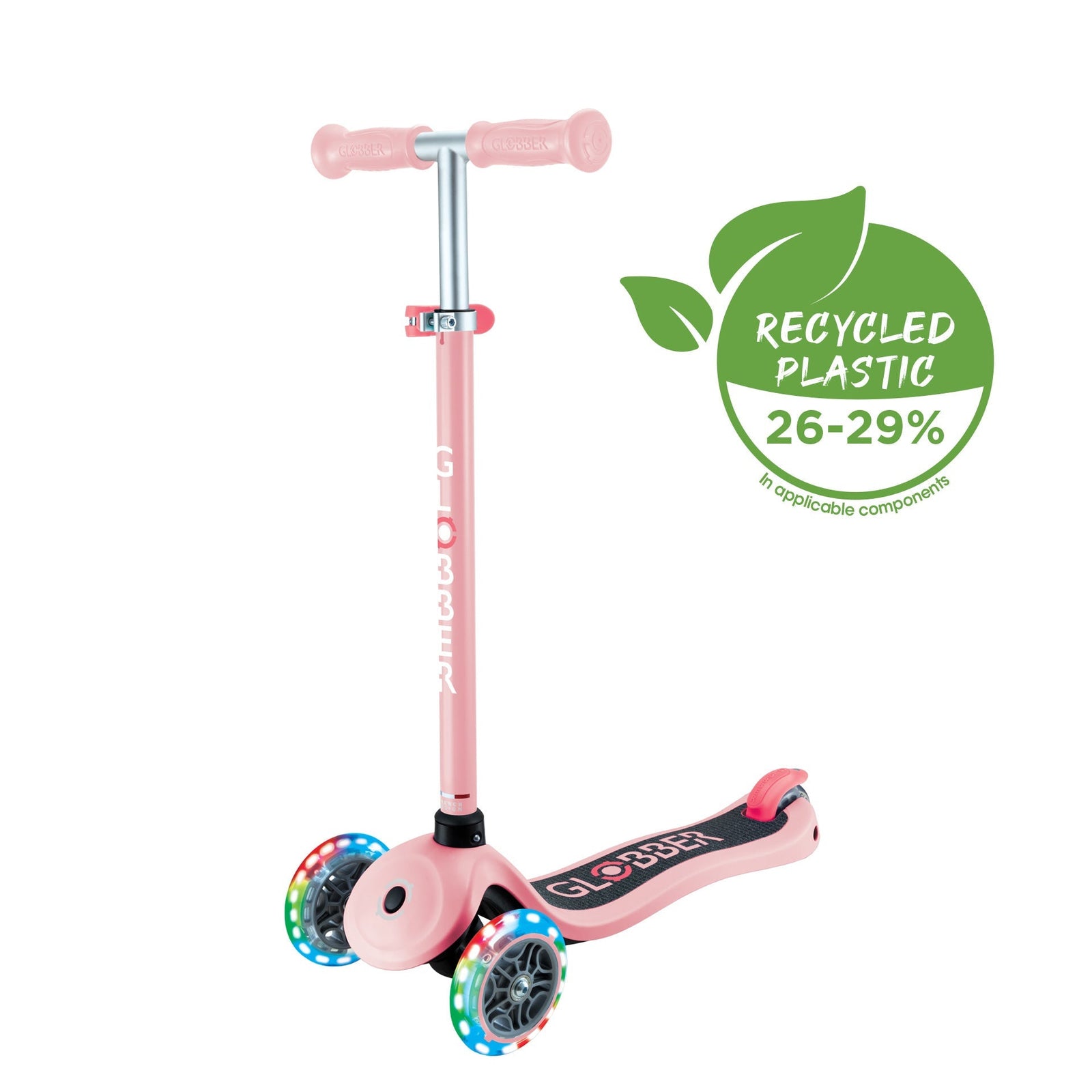 Globber Primo Lights V2 發光車輪兒童滑板車-Pastel Pink-Suchprice® 優價網