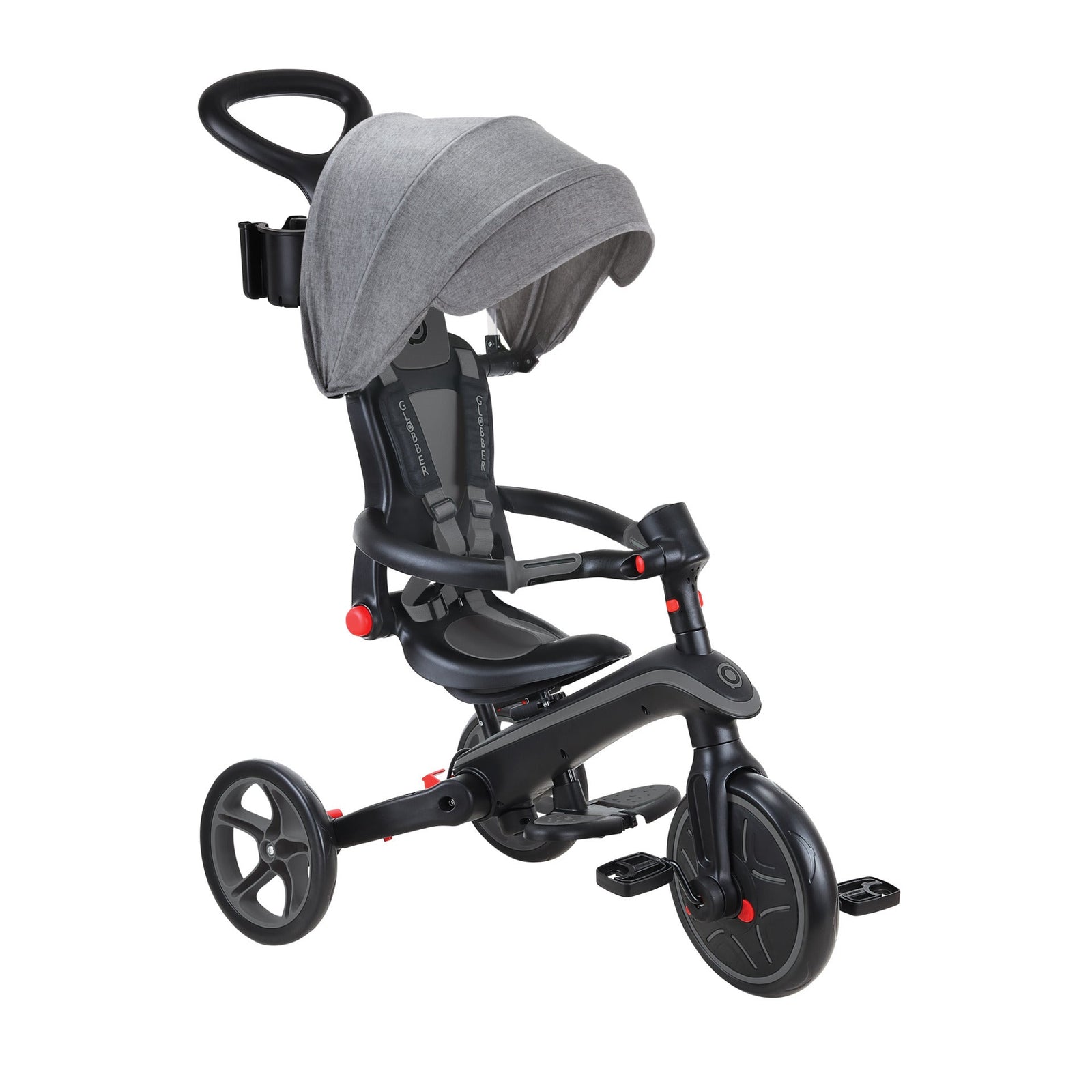 Globber Explorer Trike Foldable 4 in 1 可摺疊三輪車-Black Grey-Suchprice® 優價網