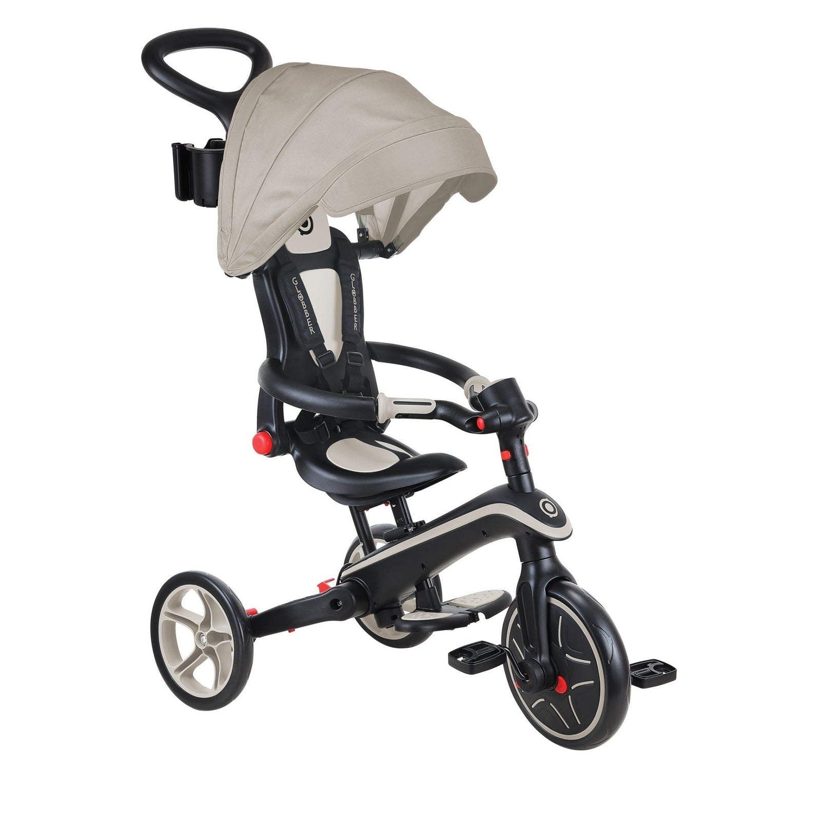 Globber Explorer Trike Foldable 4 in 1 可摺疊三輪車-Taupe-Suchprice® 優價網