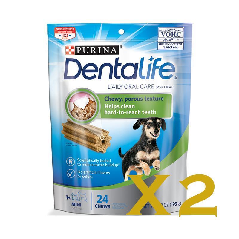 Dentalife 狗狗潔齒棒 迷你犬 5-20磅 專用 袋裝 6.8oz 24條-1袋-Suchprice® 優價網