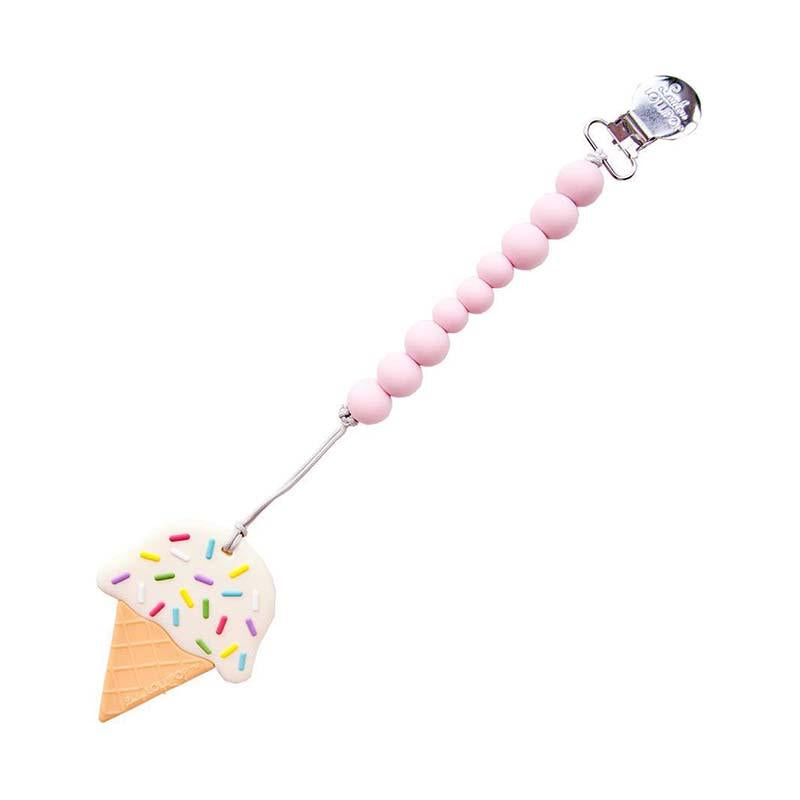 Loulou LOLLIPOP 雪糕嬰兒牙膠 連奶嘴鍊 加拿大品牌 香港行貨 (3色)-粉紅色-Suchprice® 優價網
