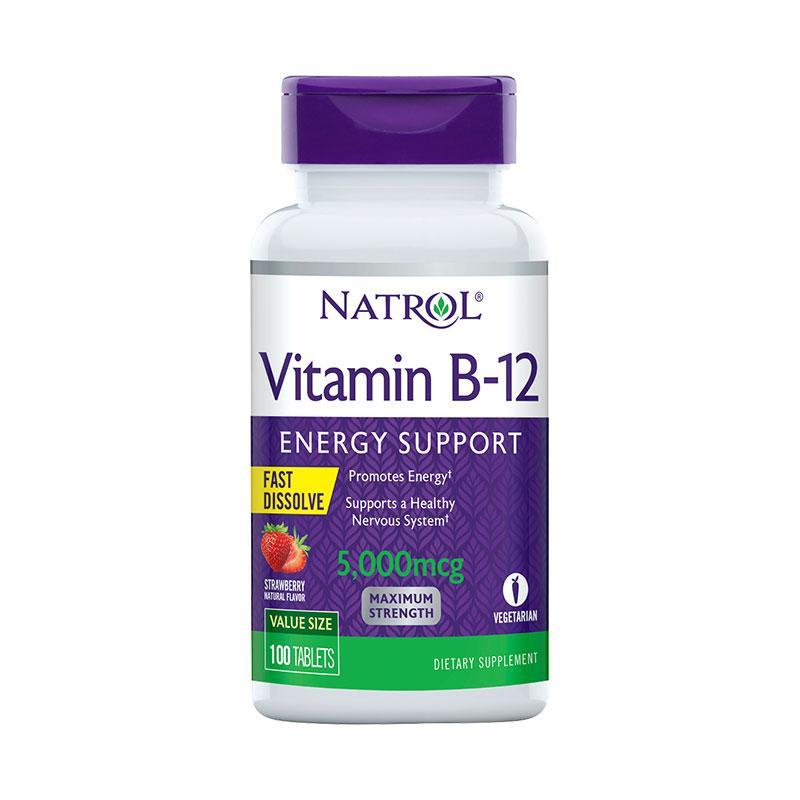 Natrol Vitamin B12 Strawberry Fast Dissolve-200 Tablets-Suchprice® 優價網