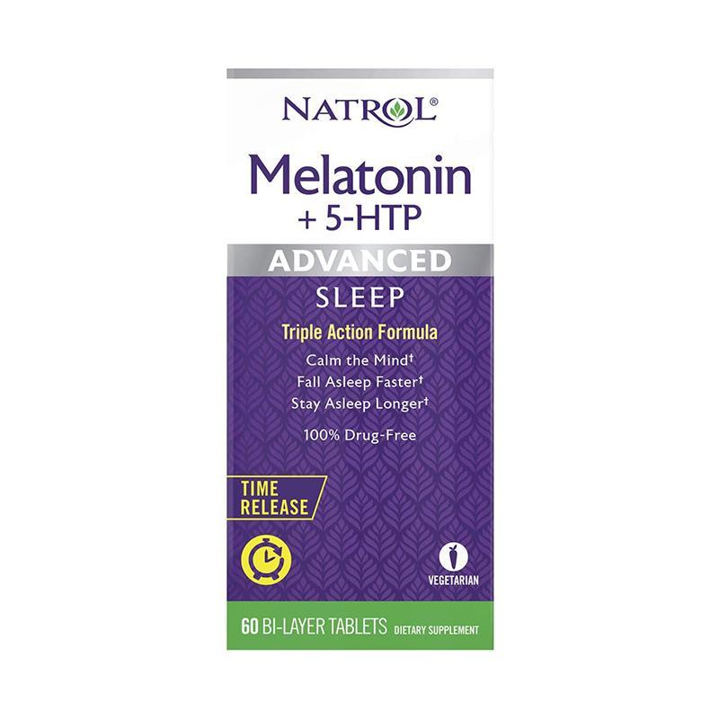 Natrol Melatonin + 5 HTP Advanced Sleep Triple-Action Formula 6mg, 60 Count-Suchprice® 優價網