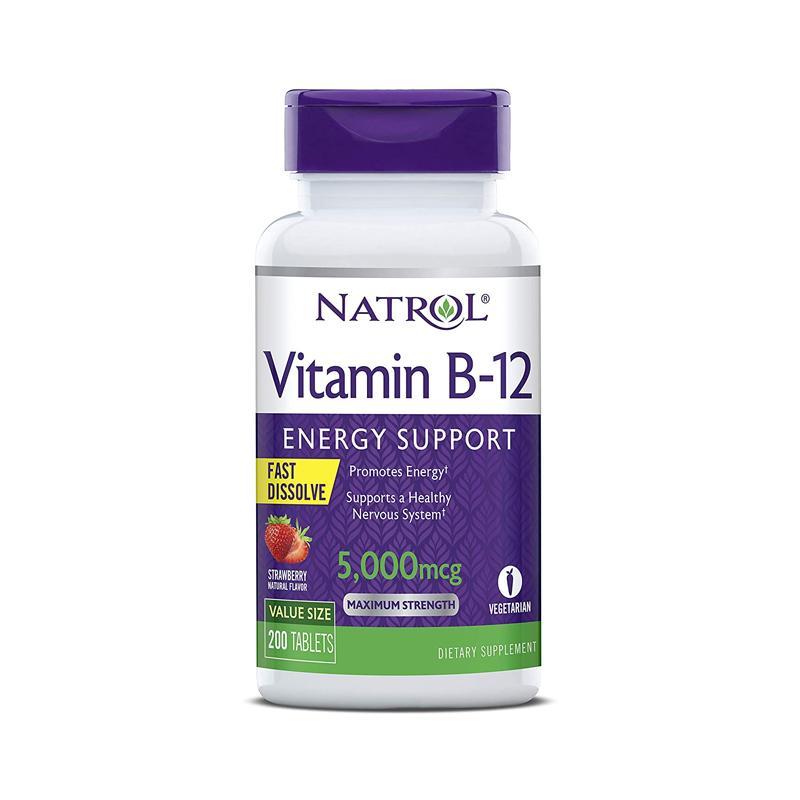 Natrol Vitamin B12 Strawberry Fast Dissolve-200 Tablets-Suchprice® 優價網