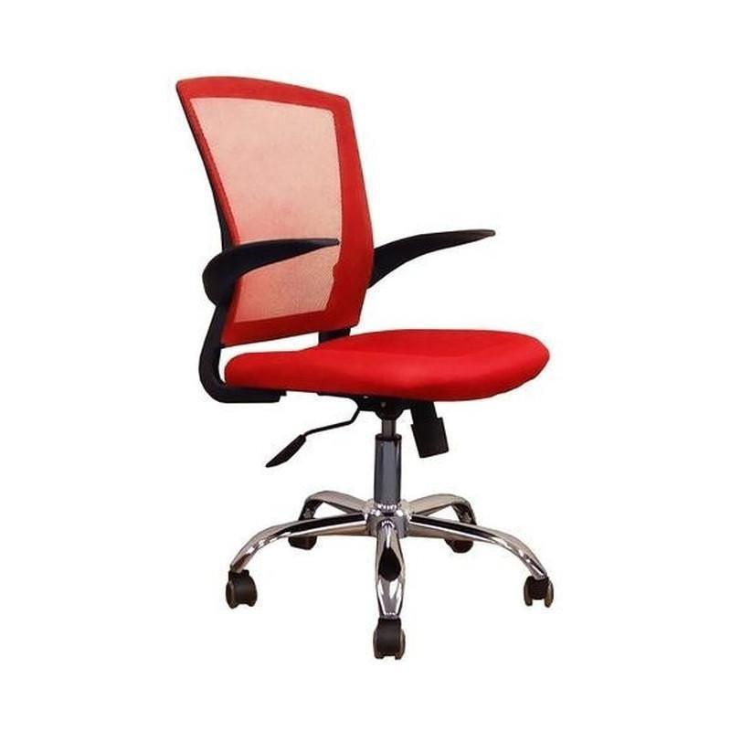 ProWork® C43 辦公椅 電腦椅 電鍍鋼腳-紅色 Red-自己裝(紙箱包裝)-Suchprice® 優價網