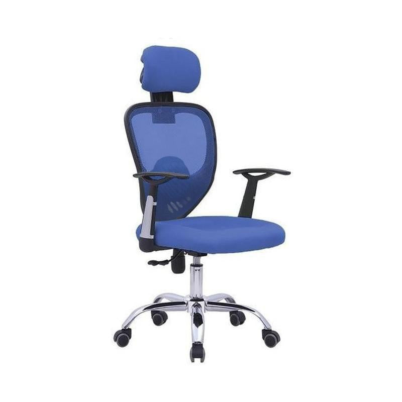 ProWork® D07A 辦公椅 電腦椅 電鍍鋼腳-藍色 Blue-自己裝(紙箱包裝)-Suchprice® 優價網