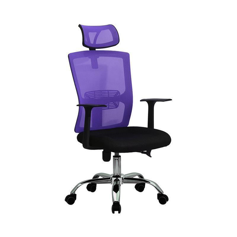 ProWork® D37 辦公椅 電腦椅 電鍍鋼腳-紫色 Purple-自己裝(紙箱包裝)-Suchprice® 優價網