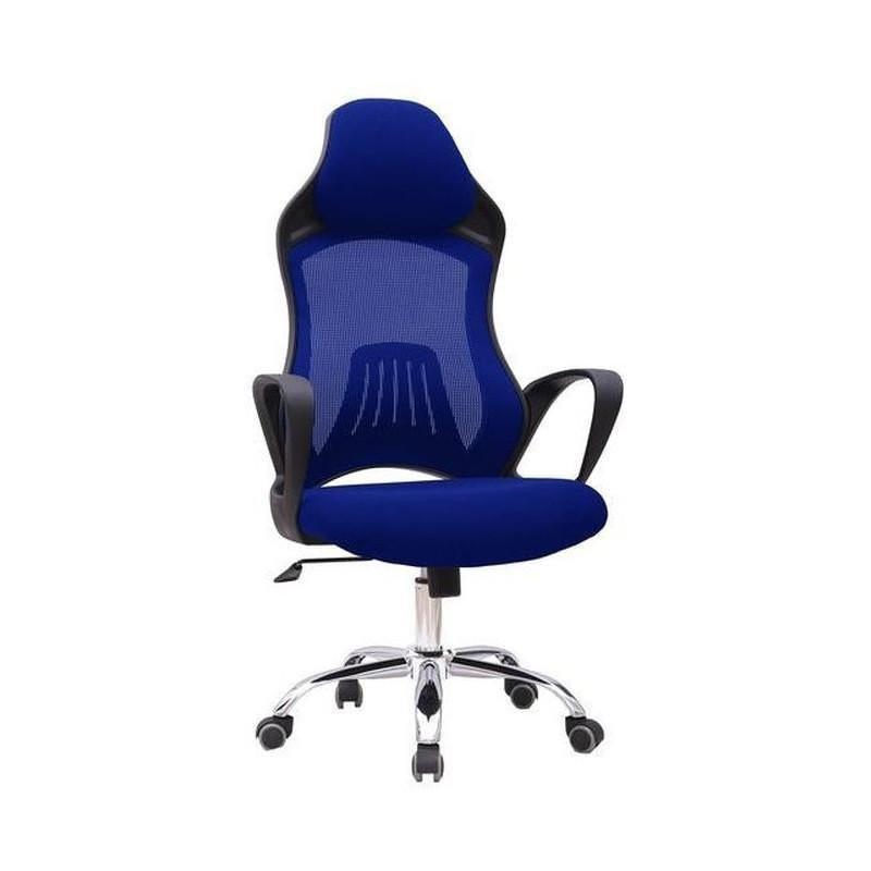 ProWork® D38 辦公椅 電腦椅 電鍍鋼腳-藍色 Blue-自己裝(紙箱包裝)-Suchprice® 優價網