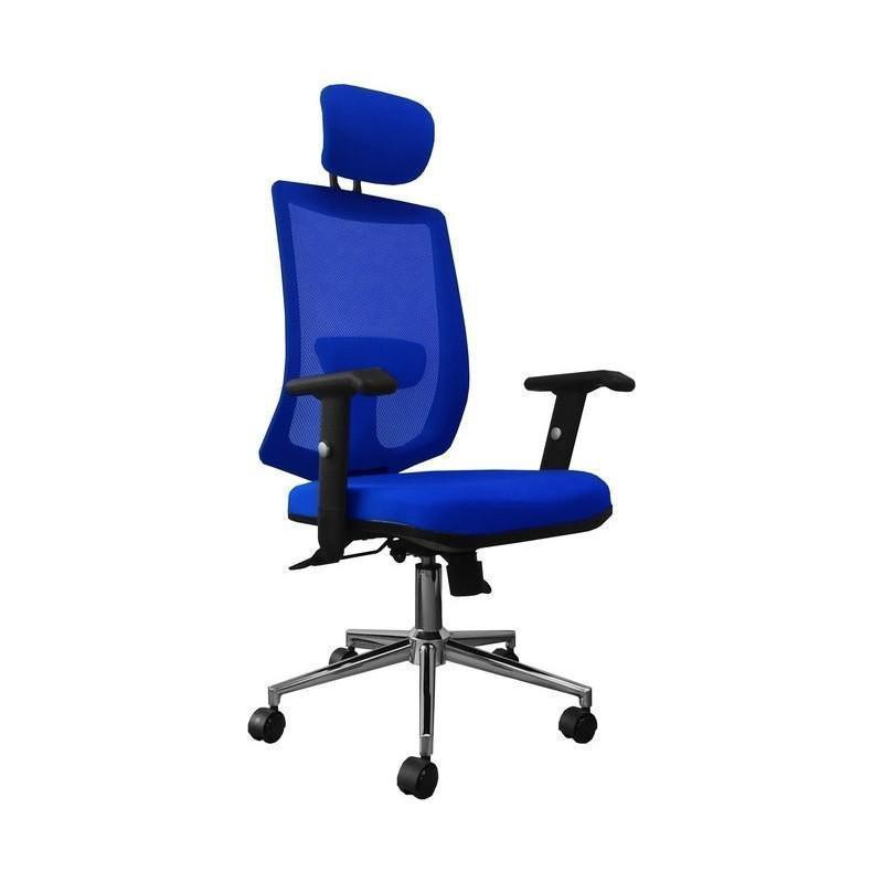 ProWork® D45 辦公椅 電腦椅 電鍍鋼腳 升降扶手-藍色 Blue-自己裝(紙箱包裝)-Suchprice® 優價網