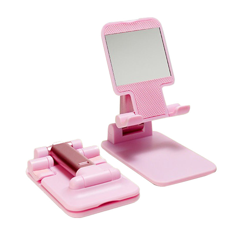 Suchprice® 優價網 PS175 電話/平板可用 可摺疊手機座手機架 175g-粉紅色 (帶鏡)-Suchprice® 優價網